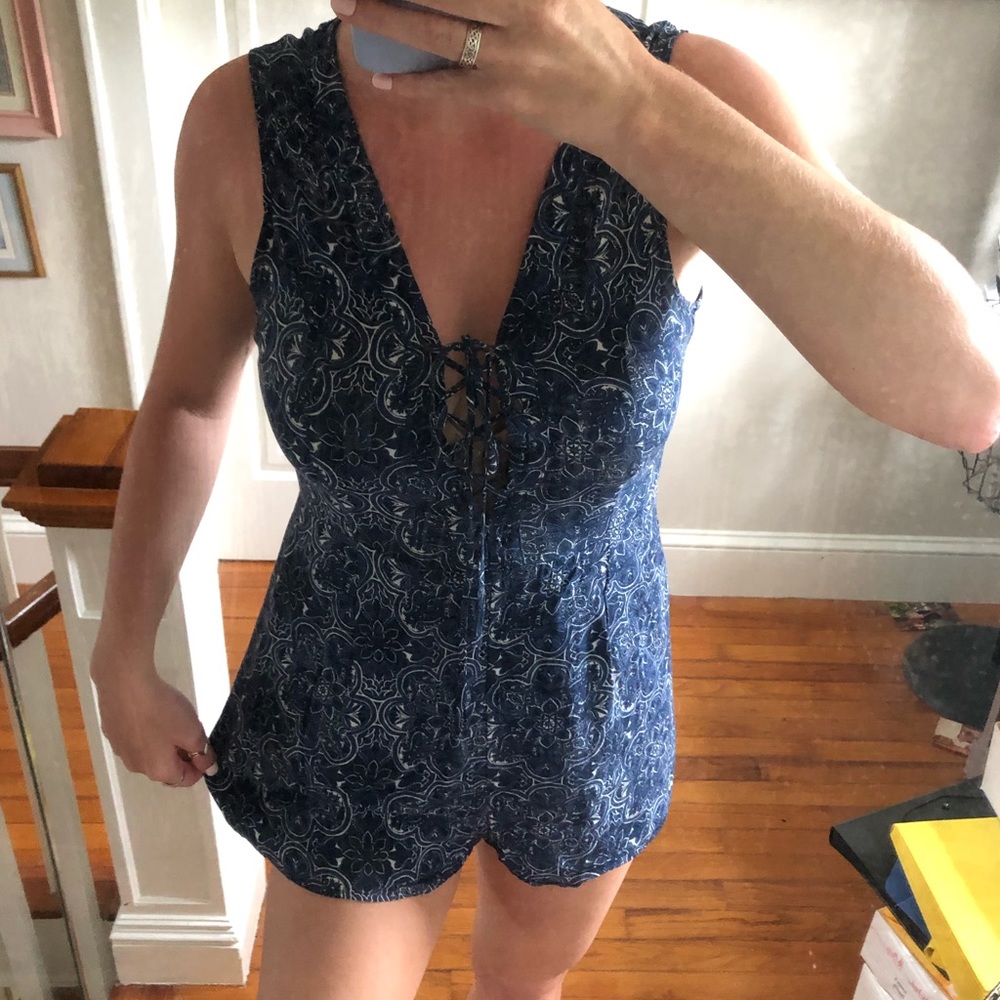 Boho Lace Up Romper